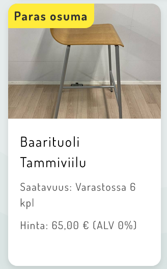 kuvassa tuoli, jonka sovellus tarjoaa referenssikuvan vastineeksi.
