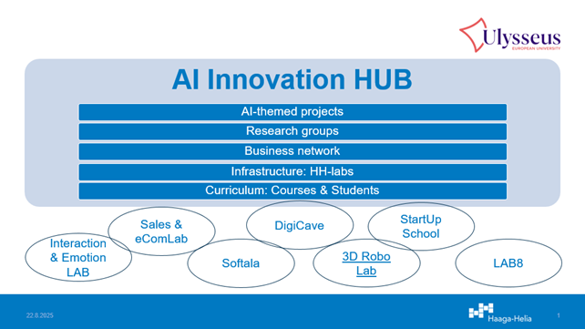 The picture illustrates the co-creation platform of the AI Innovation Hub.