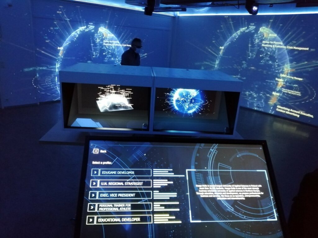 Picture shows man prototype testing in theBox at Dubai World Expo 2021.